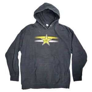 ROCKSTAR ENERGY DRINK Sweater Adult XL Black RR Logo Hoodie Employee Uniform